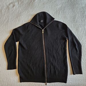 Armani Exchange Men's Black Zip-Up Turtleneck Sweater